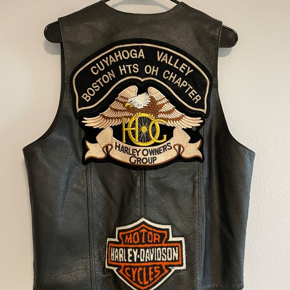 Harley-Davidson Patches and Pins Leather Vest Size Medium - Picture 7 of 9
